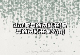 dnf幻影变异_dnf变异的扭转书有什么用